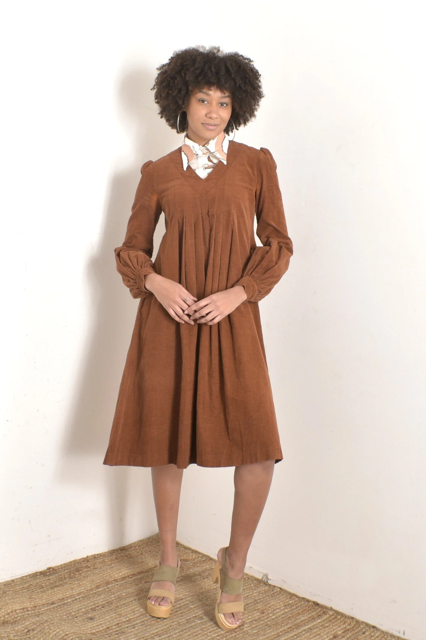 house on the hill Corduroy Dress (Brown) House on The Hill
